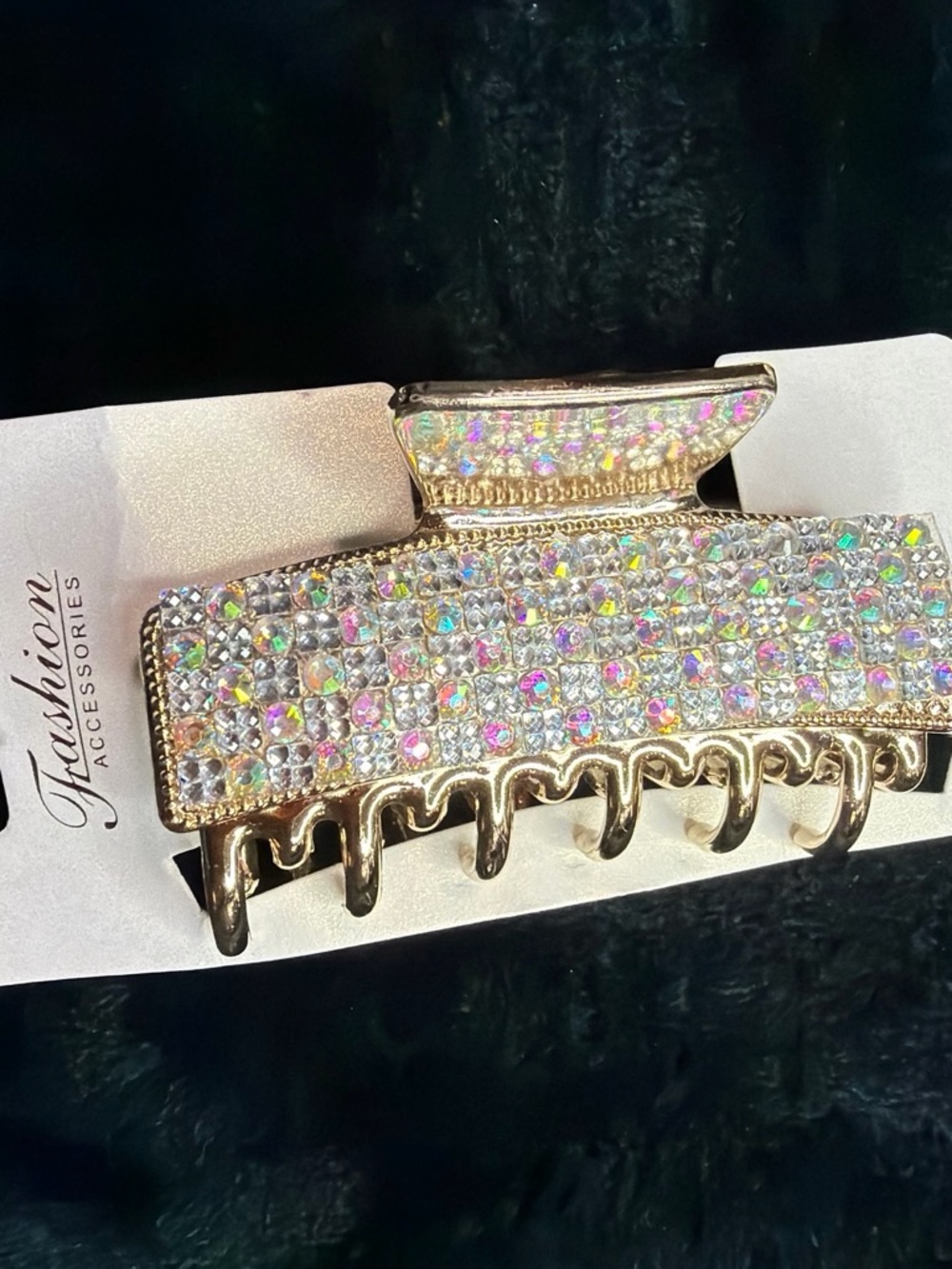 Gold Crystal Rhinestone Hair Clip - Fashion Accessories
